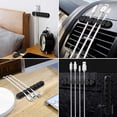 thumbnail image 5 of HOMEIORA 2 Pack Cord Holder Cable Organizer Clips, Self Adhesive Cord Organizer for Desk, Car, Nightstands, Office, Silicone Cord Keeper Cable Clips Wire Holders - 6 Slots, White, 5 of 5