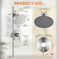 thumbnail image 3 of Round 1-Spray Patterns with 1.8 GPM 8 in. Wall Mount Rain Fixed Shower Head with Brass Valve, 3 of 7