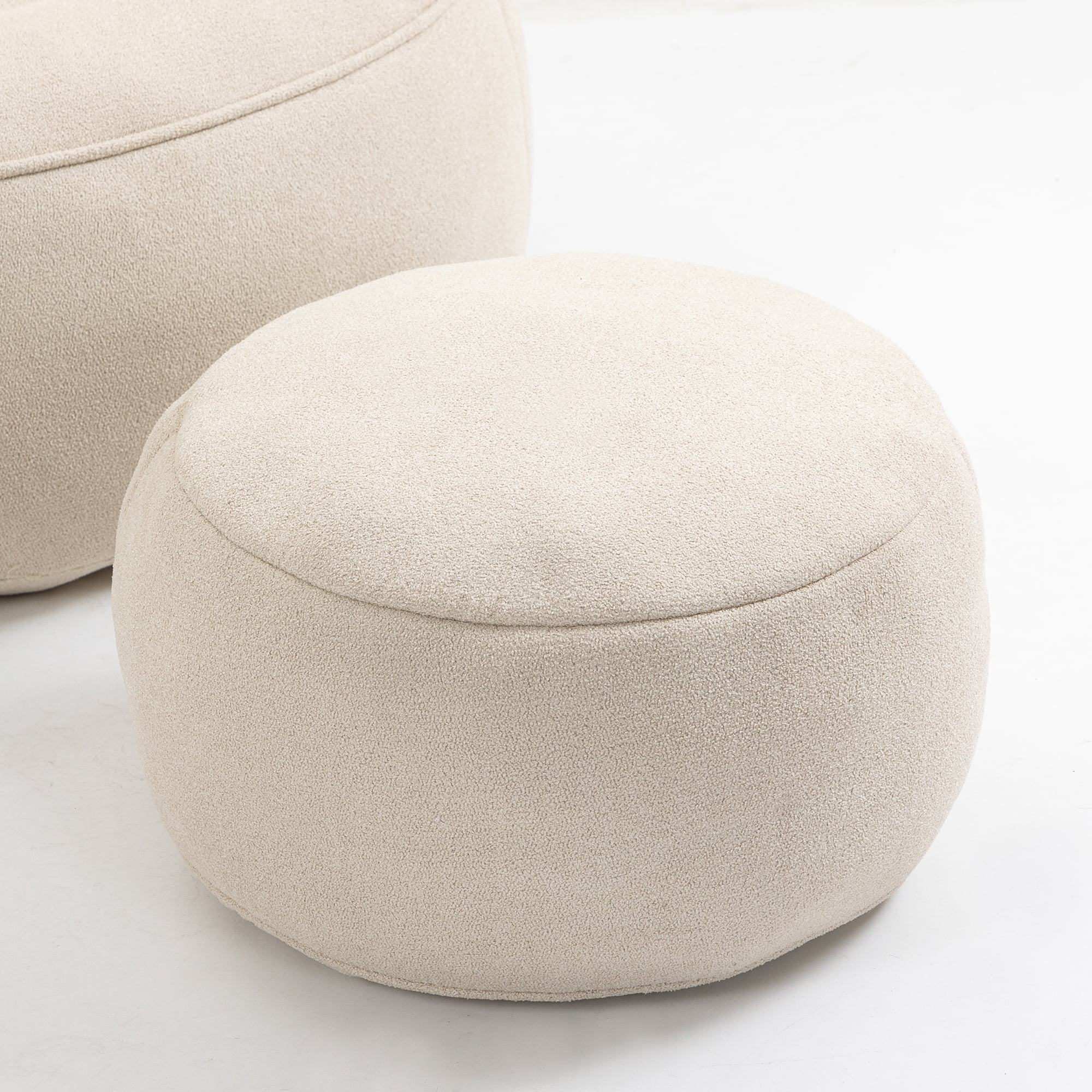 Jopath Bean Bag Chair with Footstool, Lazy Sofa for Adults and Kids, Floor Sofa for Gaming Reading Living Room Bedroom Beige