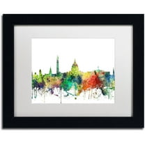 Trademark Fine Art "Washington DC Skyline SP" Canvas Art by Marlene Watson, White Matte, Black Frame
