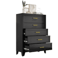 thumbnail image 2 of Ero Metal 5 Dresser Chest of Drawers Adult for Bedroom Black White, 2 of 5