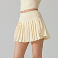 thumbnail image 7 of HZLPFO Womans Skirt Pleated Tennis Skirts for Women High Waist Golf Skirt Tummy Control Athletic Skorts for Pickleball Workout Beige,M, 7 of 7
