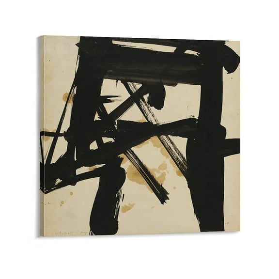 Franz Kline Shovel111 Large Canvas Printing Famous Paintings Wall Decoration Painting Artwork Posters Art Print Wall Photo Paint Poster Hanging Picture Family Bedroom Decor Gift 16x16inch(40x40cm)