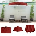 thumbnail image 2 of Villacera 9FT Outdoor Half Patio Umbrella - Balcony Furniture, Red, 2 of 13