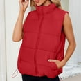 thumbnail image 6 of Cutuoiiu Puffer Coats for Women Stand Up Collar Warm Vest Zipper Pockets Coats Gifts, 6 of 9
