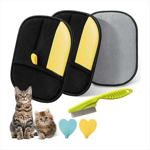 Guante para Quitar Pelo de Mascotas, Guantes Electrostáticos Reutilizables de Doble Cara para Eliminar el Pelo de Mascotas.