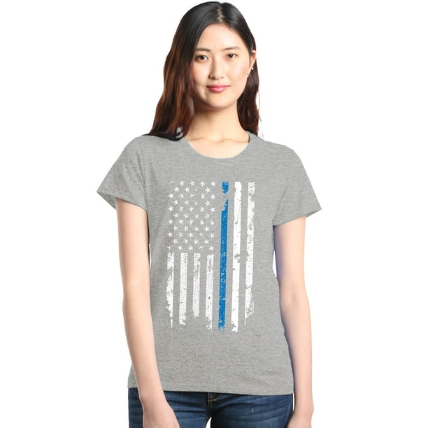 Shop4Ever - Shop4Ever Women's American Flag Blue Line Patriotic 4th of ...