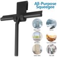 thumbnail image 4 of Silicone Household Squeegee for Window, Tile, and Car Glass, All Purpose Bathroom Cleaning Accessories, Includes Hook, Black, 4 of 5