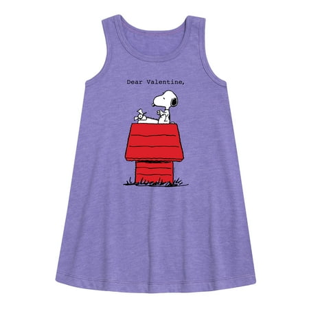 

Peanuts - Dear Valentine Snoopy - Toddler and Youth Girls A-line Dress