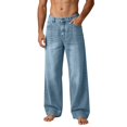 thumbnail image 3 of Frnrwgo Jeans for Men Loose Fit Wide Leg Drawstring Elastic Waist Retro Casual Denim Pants, 3 of 9