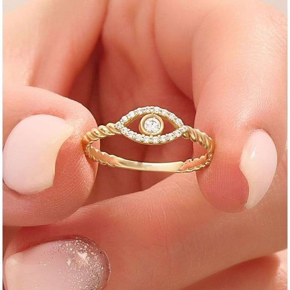 vylahjewellery Dainty Bezel Round Cut 14K Yellow Gold Moissanite Diamond Ring 1 CT Engagement Ring for Special One