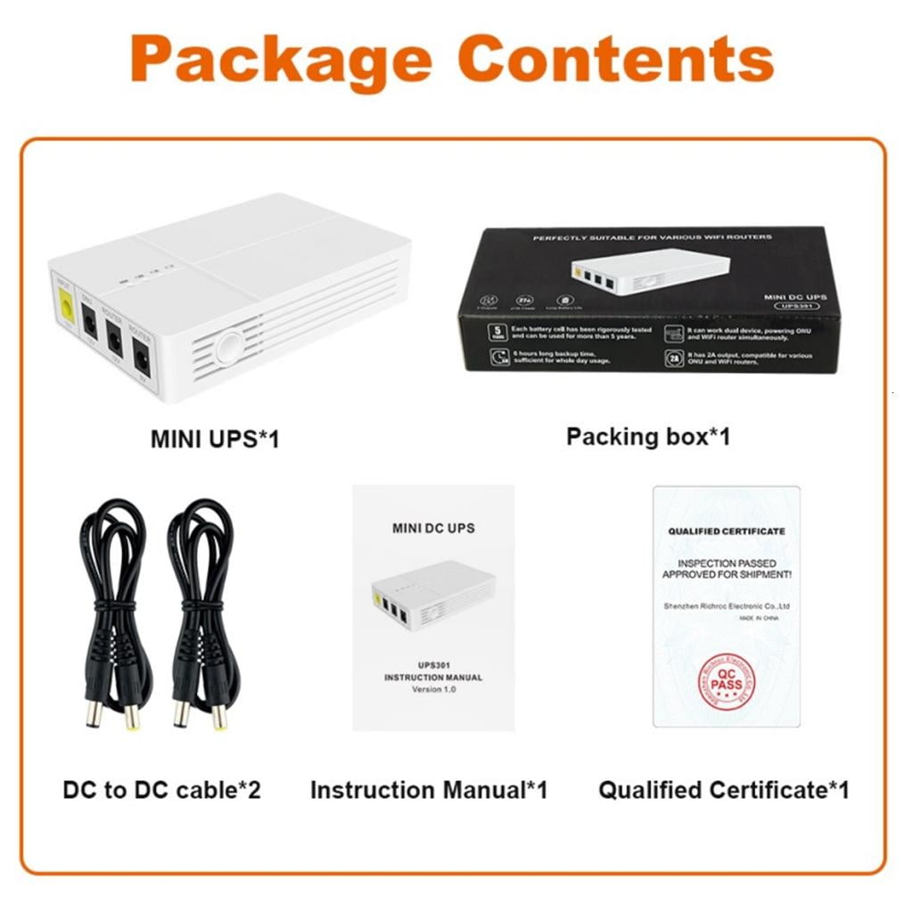 WE-POLUJ Mini DCUPS Battery Backup Uninterruptible Power Supply For Modem Wifi Routers