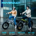 thumbnail image 4 of HOVERMAX 750W Electric Bike for Adults, 20" x 4.0" Fat Tire E-Bike, 48V 12Ah Removable Battery, 20 MPH, 7-Speed, Front Suspension, UL 2849, 4 of 8