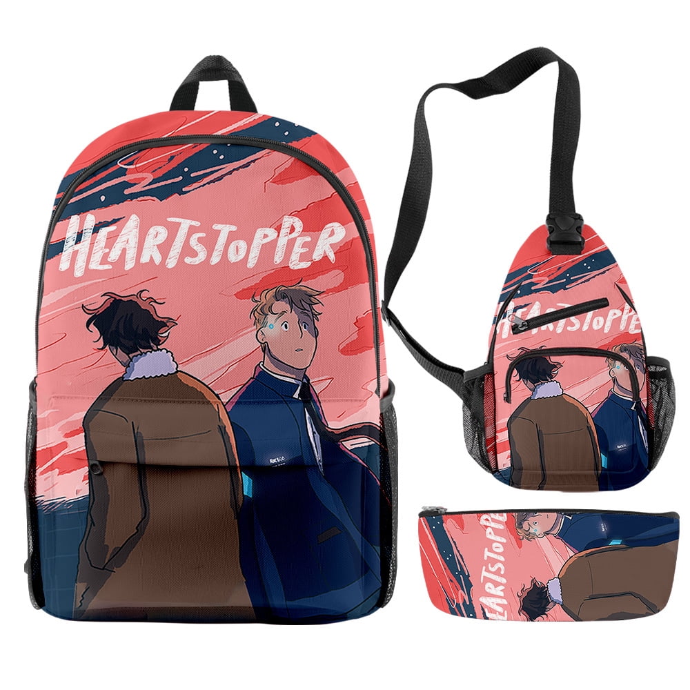 Heartstopper Schoolbag 3 Pcs Set Fashion Crossbody Bag Funny Pencil ...