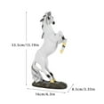 thumbnail image 3 of Liulin Horse Figurines, Resin Standing Horse Statue, Horse Sculpture for Home Office Table Shelf Desk Decor, Attract Luck and Wealth, 13.2", White, 3 of 8