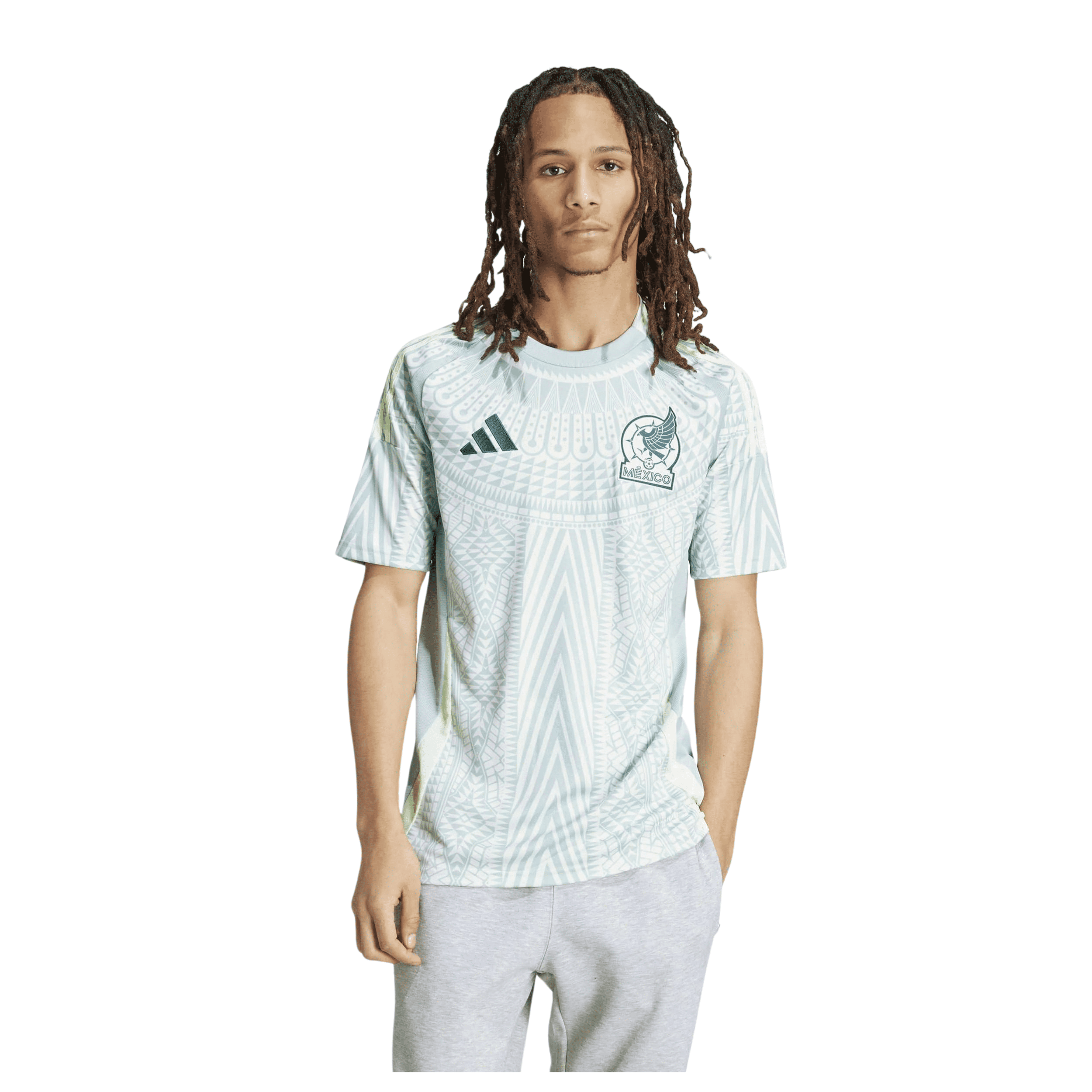 adidas Men's Mexico Jersey, Linen Green Away 2024