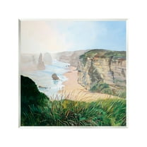Stupell Industries Nautical Beach Cove Landscape Painting Unframed Art Print Wall Art, 12 x 12