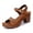 A-Brown202, variant on Womens Block Heel Ankle Strap Sandals Retro Hollow Perforated Dual Buckle Open Toe Ladies Sandals Summer Urban Walking Casual Sandals