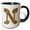 Black/White, variant on 3drose, Elegant Image of Gold Victorian Ornate Monogram Initial N, 11oz Two-tone Green Mug