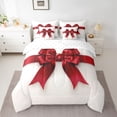 thumbnail image 2 of jejeloiu Romantic Valentine Gift 7-Piece Twin Bedding Sets,Cartoon Cute Bow Bedding Comforter Set For Teens Reversible, 2 of 8