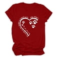 thumbnail image 1 of Meichang T-Shirts de la Saint-Valentin pour Femmes Hauts Mignons Imprimé Cœur Vacances Col Rond Hauts Décontractés Manches Courtes Cadeaux T-Shirts Blouses Liquidation de Printemps, 1 of 3