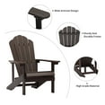 thumbnail image 2 of ACEGOSES 1 Peak HIPS Adirondack Outdoor Chairs Weather Resistant for Patio Garden, Backyard, Patio and Indoors,Brown, 2 of 9