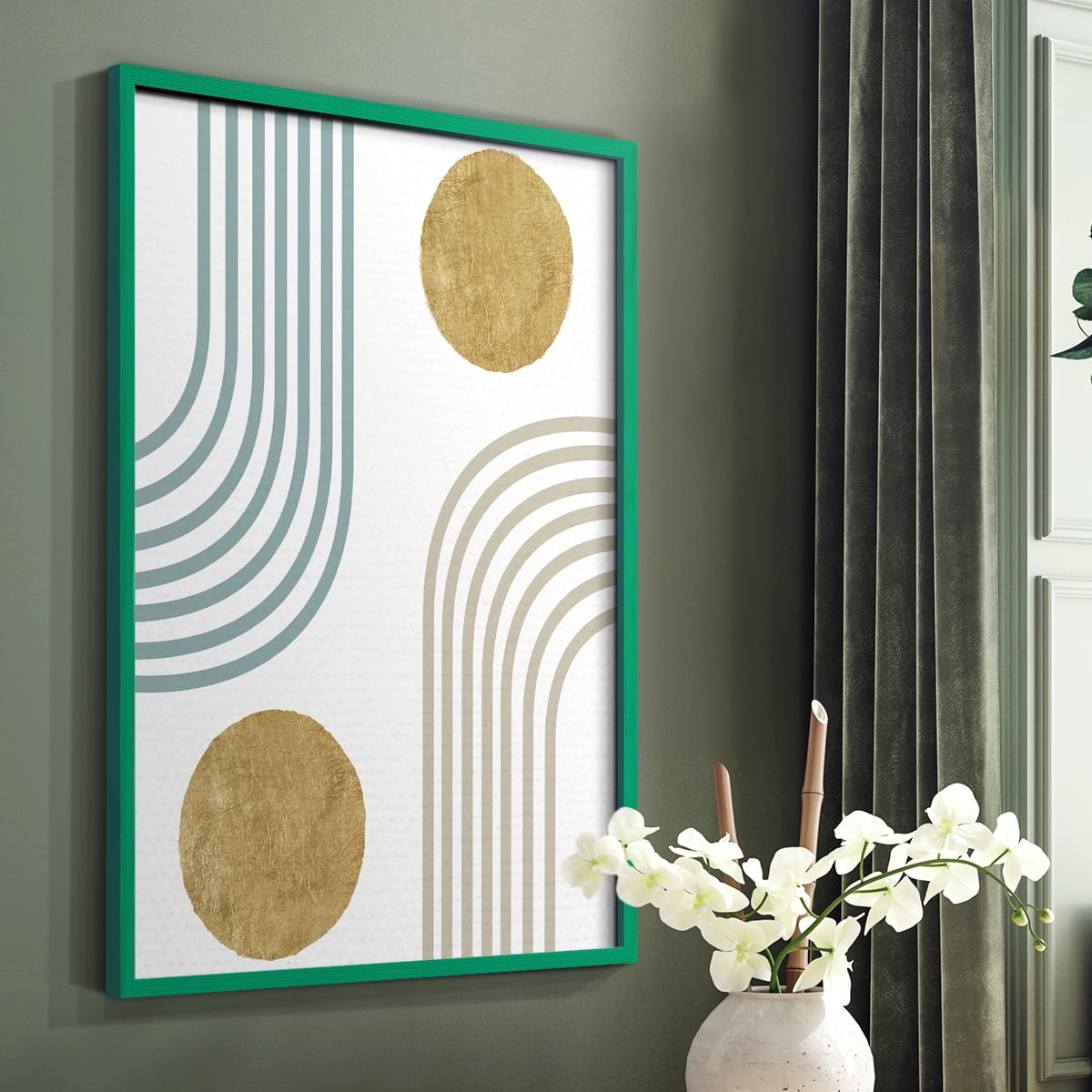 Millennium Arches in Green Solid Wood 11 x 14 Framed Print