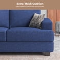 thumbnail image 7 of BLAZANT 3 Seater Sofa Oversize, 89" Extra Large Size Sofa Couch with Extra Deep Seats, Modern Loveseat Sofa, Comfortable Fabric, Easy to Install, for Living Room Apartment Lounge, Blue, 7 of 7
