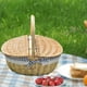 thumbnail image 4 of Cesta de picnic de mimbre con tapa, estilo rústico, hecha a mano, versátil, organizador y decoración para cumpleaños y juguetes infantiles., 4 of 8