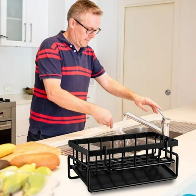 Poward Band Rod Shelf Drainer Steel Storage Rack for Kitchen Organization and Dishwashing Accessories