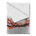 thumbnail image 2 of Japanese Soft Flannel Fleece Throw Blanket, Koi Carp Fish Couple Swimming Cherry Blossom Sakura Branch Culture Design, Cozy Plush for Indoor and Outdoor Use, 50" x 60", Orange Grey, by Ambesonne, 2 of 5