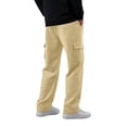 thumbnail image 5 of Cargo Sweatpants for Men Fashion Casual Drawstring Waist Sweatpants with Pockets Loose Fit Wide Leg Sweatpants for Lounging or Outdoor Beige L, 5 of 9
