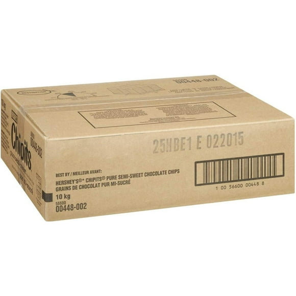 Hershey's Chipits Pépites de Chocolat pour la Cuisson, Ingrédients de Pâtisserie, Chocolat Semi-Sucré Pur, 10 kg