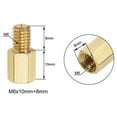thumbnail image 3 of Uxcell Brass M6 10mm/0.39 inch 8mm/0.31 inch Male to Female Hex Standoff 10 Pack, 3 of 5