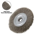 thumbnail image 3 of 4Inch Flat Crimped Stainless Steel Wire Wheel Brush for Rust Removal 5/8In Bore, 3 of 8