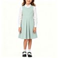 thumbnail image 3 of OGLCCG School Uniform Jumper Dress for Girls Kids Sleeveless A-Line Pleated Mini Dress Back to School Clothes Size 5-14(Mint Green,11-12 Years), 3 of 7