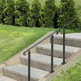 thumbnail image 4 of Favory Handrails for Outdoor Steps, Fit 1-3 Steps Outdoor Stair Railing, Adjustable Wrought Iron Handrail with Installation Kit, Transitional Hand Rails，Black39.4"/100 cm, 4 of 8