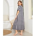 thumbnail image 3 of Ekouaer Women Robes Zipper Front Short Sleeve Full Length Housecoat with Pockets Loungewear, 3 of 6