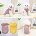 thumbnail image 4 of Casual Round Neck Pet T-shirt - Cute Solid Color Dog Cat Vest with Bear Pattern - Perfect for Spring, 4 of 8