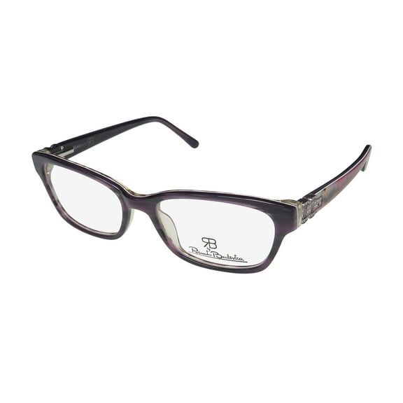 NEW RENATO BALESTRA RB007 WOMENS CAT EYE FULL-RIM PURPLE / MULTICOLOR FRAME DEMO LENSES 53-17-135 SPRING HINGES EYEGLASSES/EYEGLASS FRAME