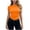 Orange, variant on Tqcoqu Women's Casual Crop Tops Slim Fit Short Sleeve Crew Neck Tight Basic Summer Going Out T Shirts,Army Green Women's S-XL