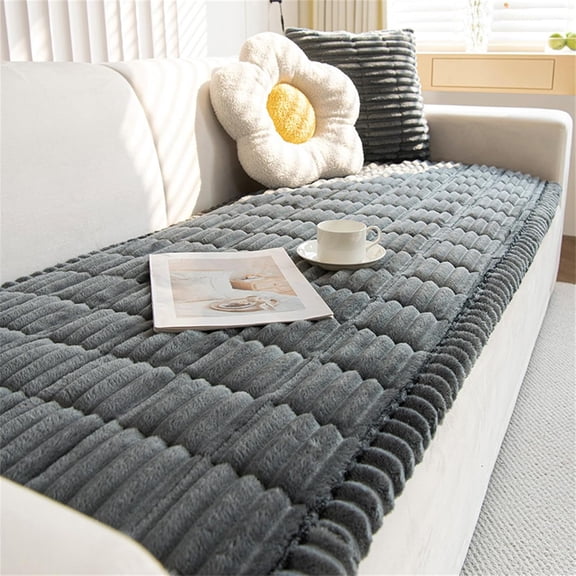2026 New Cosy Plush Pet Seat Sofa Cover, Plush Pet Couch Cover, Plush PetSeat Sofa Cover, Cosy Way to Protect Your Sofa, While Keeping Your Dog Comfy (Dark Grey, 23.6*23.6inch)