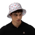 thumbnail image 6 of Kdxio Reflective Bucket Hat - Red Squirrel And Blue Rabbit Print Bucket Hat for Men,Women, 6 of 9