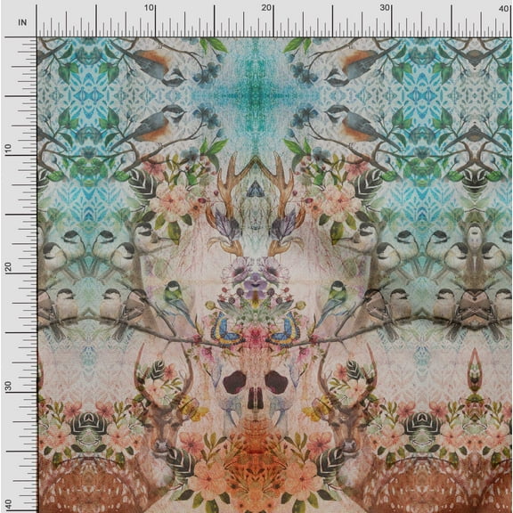 Soimoi Cotton Voile Fabric Floral & Panel Print Sewing Fabric Yard 42 Inch Wide