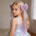 thumbnail image 6 of Wuxian Toddler Girls Ribbon Headband Colorful Cute Bow Hair Clips Princess Hair Barrettes Sparkly Pearl Sequins Clips Hair Accessories Hairpins Wedding Birthday Headwear,Light Purple2,3-16 Years, 6 of 6