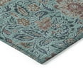 thumbnail image 5 of 3' X 5' Teal Blue Brown And Taupe Floral Washable Indoor Outdoor Area Rug, 5 of 5