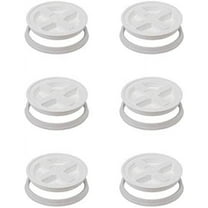 5 Gallon White Gamma Seal Screw Top Removable Lid- 6 Pack