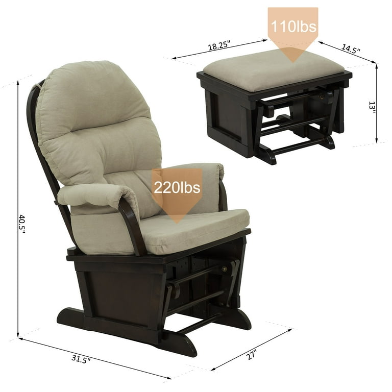 Ottoman Walmart Nursery Recliner HOMCOM Nursery Glider