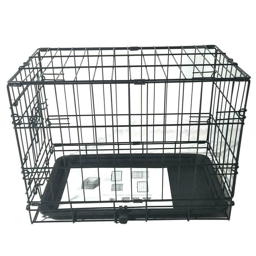 Pet Dog Cage Crate Kennel Folding Metal Pet Cage Door Indoor Outdoor 20 ...