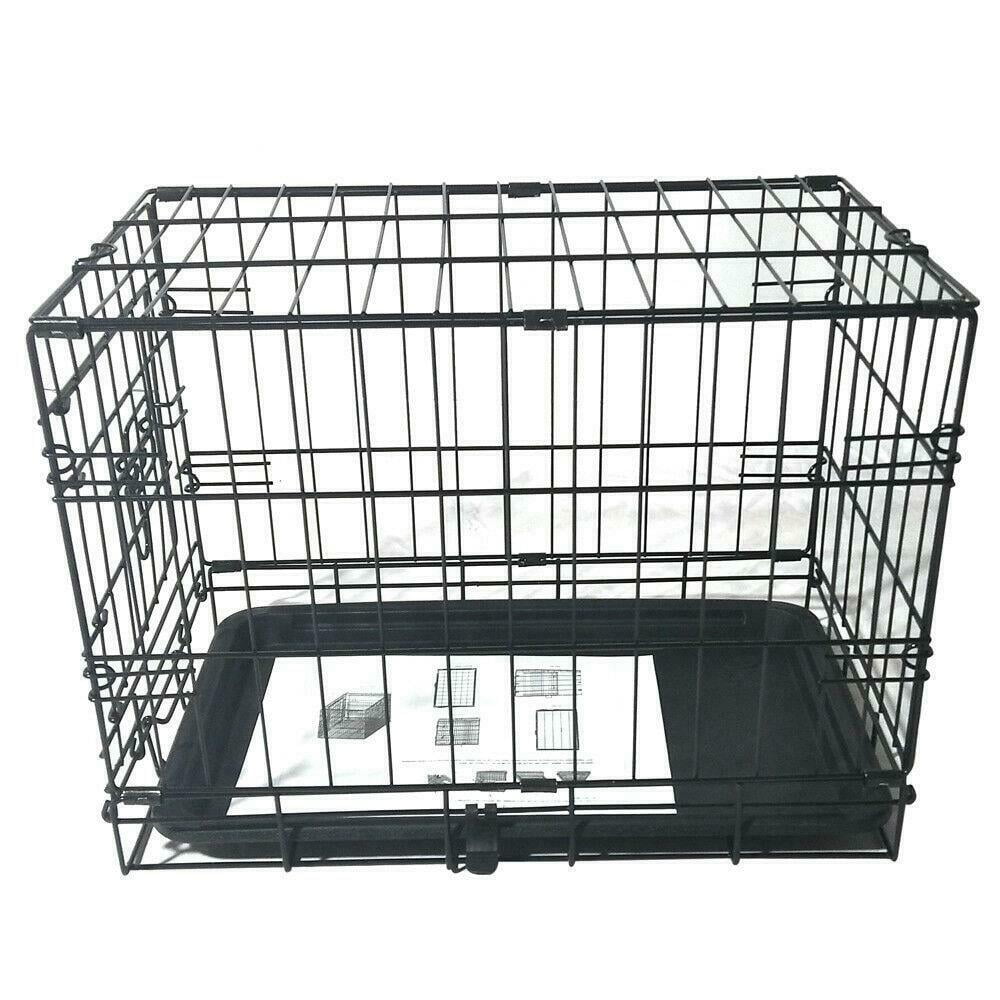 Pet Dog Cage Crate Kennel Folding Metal Pet Cage Door Indoor Outdoor 20